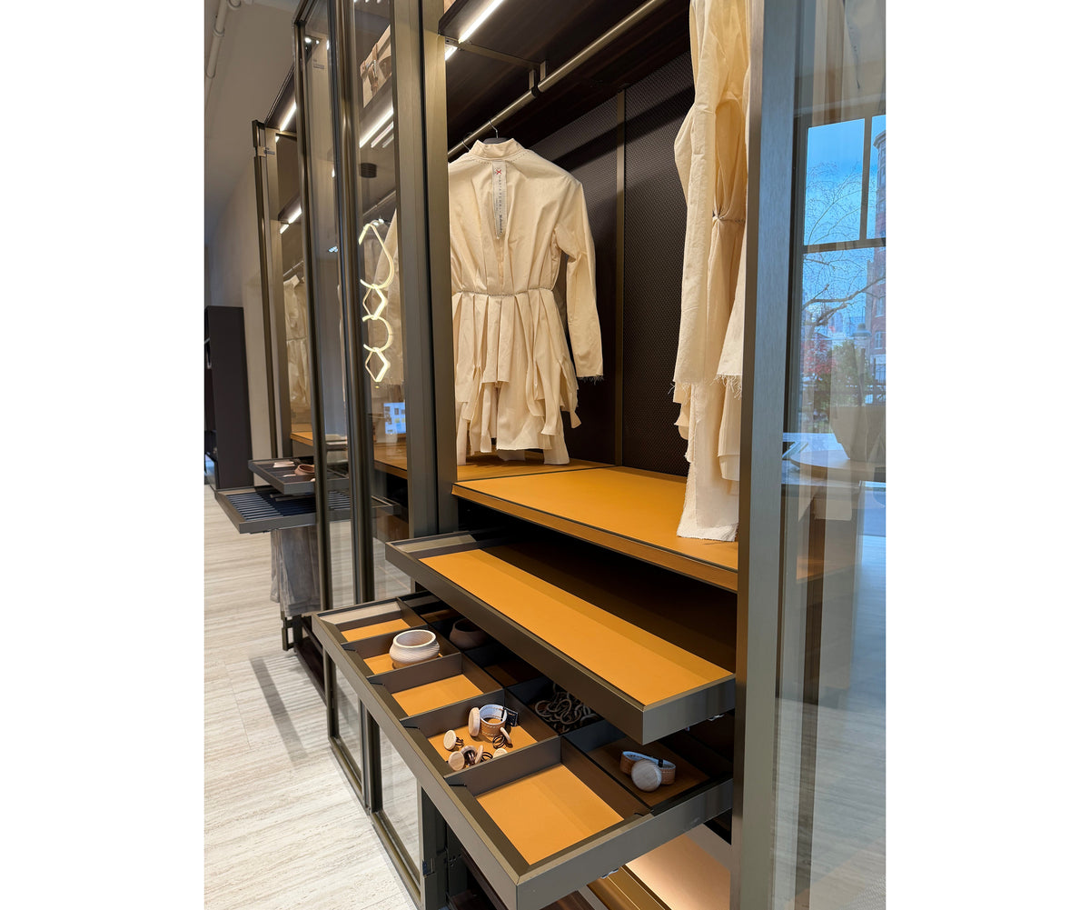 Modern Molteni&C Gliss Master Closet with Stopsol Glass and Bronze Profile Casa Design Group