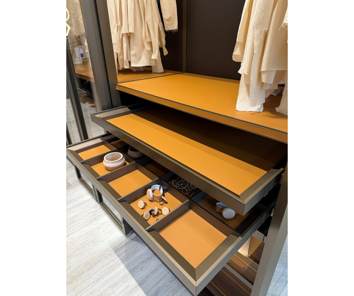 Modern Molteni&C Gliss Master Closet with Stopsol Glass and Bronze Profile Casa Design Group