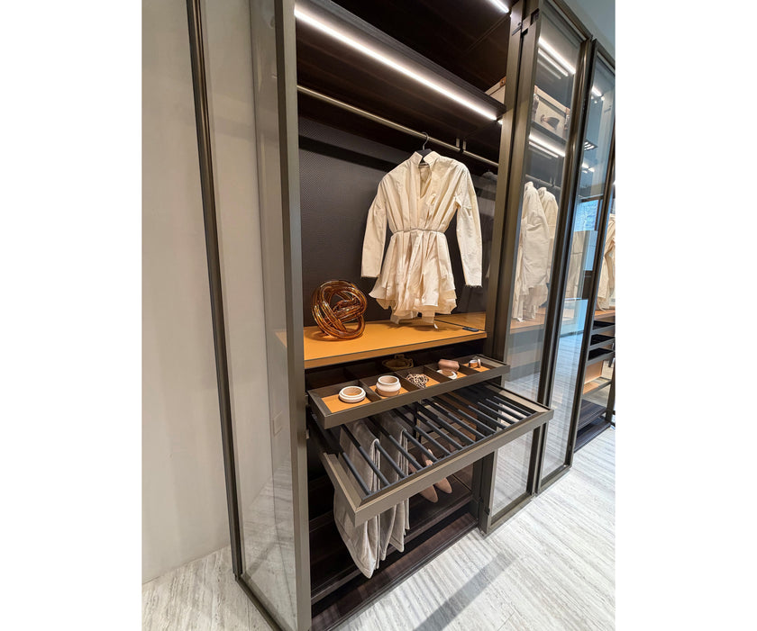 Modern Molteni&C Gliss Master Closet with Stopsol Glass and Bronze Profile Casa Design Group
