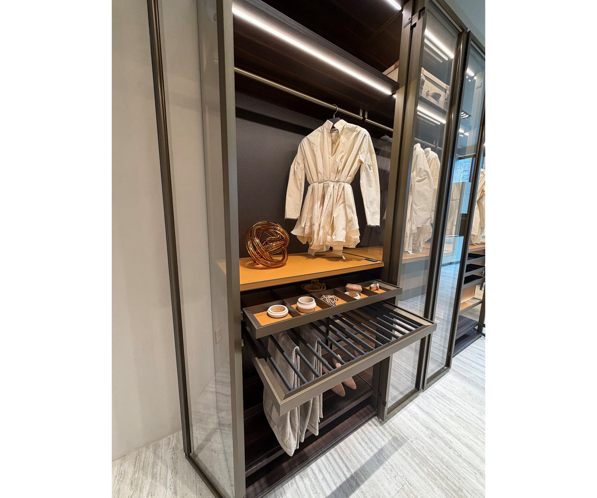Modern Molteni&C Gliss Master Closet with Stopsol Glass and Bronze Profile Casa Design Group