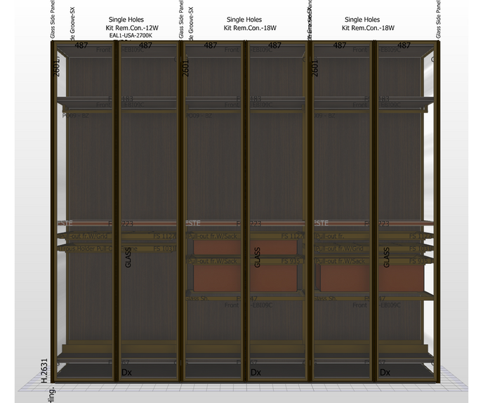Modern Molteni&C Gliss Master Closet with Stopsol Glass and Bronze Profile Casa Design Group