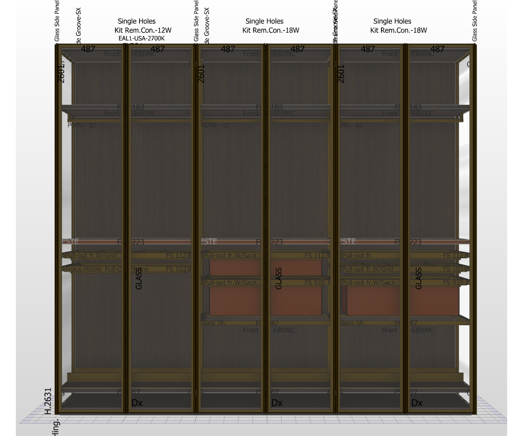 Modern Molteni&C Gliss Master Closet with Stopsol Glass and Bronze Profile Casa Design Group