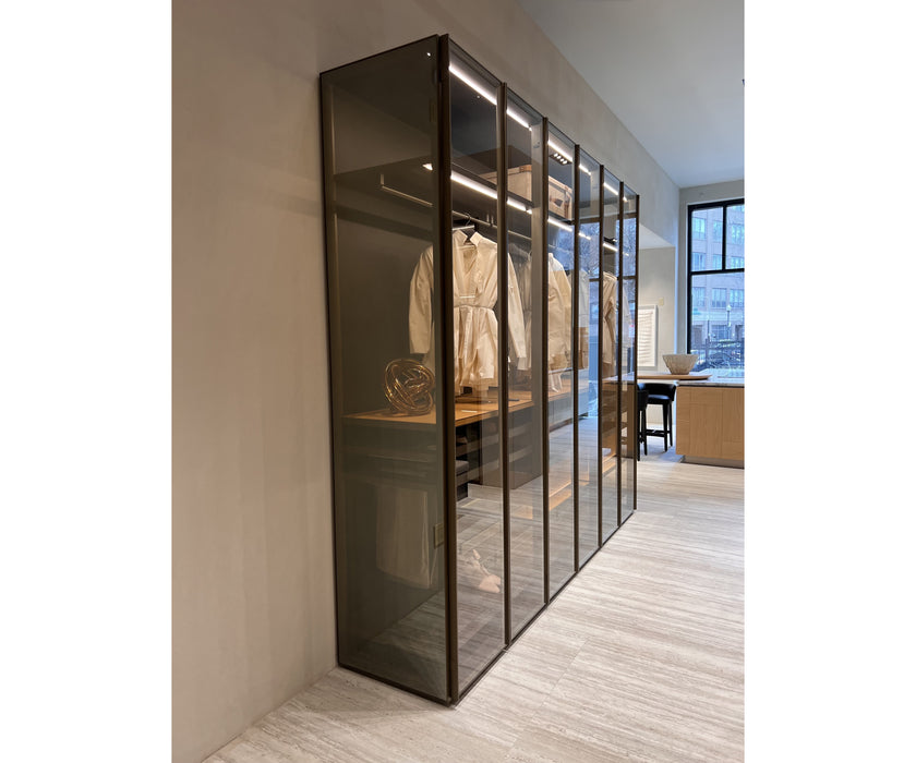 Modern Molteni&C Gliss Master Closet with Stopsol Glass and Bronze Profile Casa Design Group