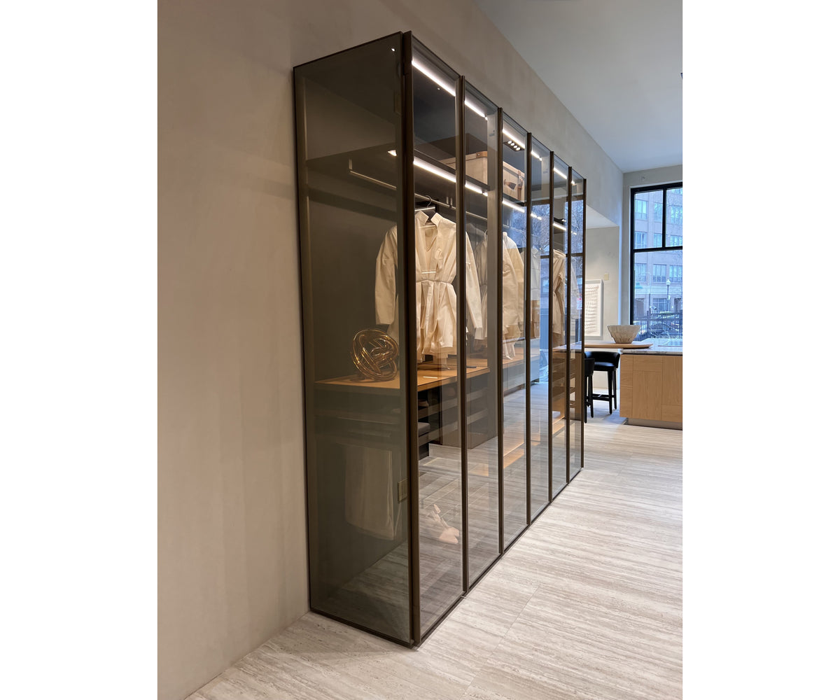 Modern Molteni&C Gliss Master Closet with Stopsol Glass and Bronze Profile Casa Design Group