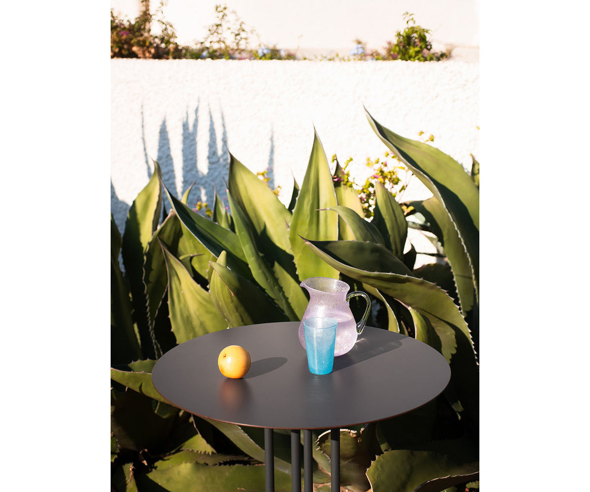 Sleek Graphic Outdoor Round Bar Table by Potocco with Geometric Design | Casa Design Group