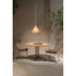 Round Graphic Outdoor Iroko Dining Table with Metal Base by Potocco | Casa Design Group