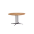 Round Graphic Outdoor Iroko Dining Table with Metal Base by Potocco | Casa Design Group