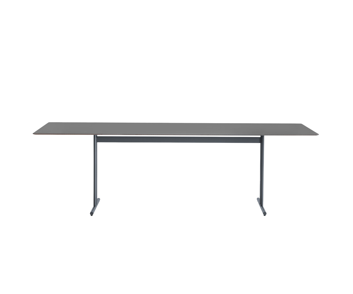 Sleek Graphic Rectangular Outdoor Dining Table by Potocco with HPL Top and Metal Base | Casa Design Group