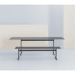 Sleek Graphic Rectangular Outdoor Dining Table by Potocco with HPL Top and Metal Base | Casa Design Group