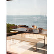 Sleek Graphic Rectangular Outdoor Dining Table by Potocco with HPL Top and Metal Base | Casa Design Group