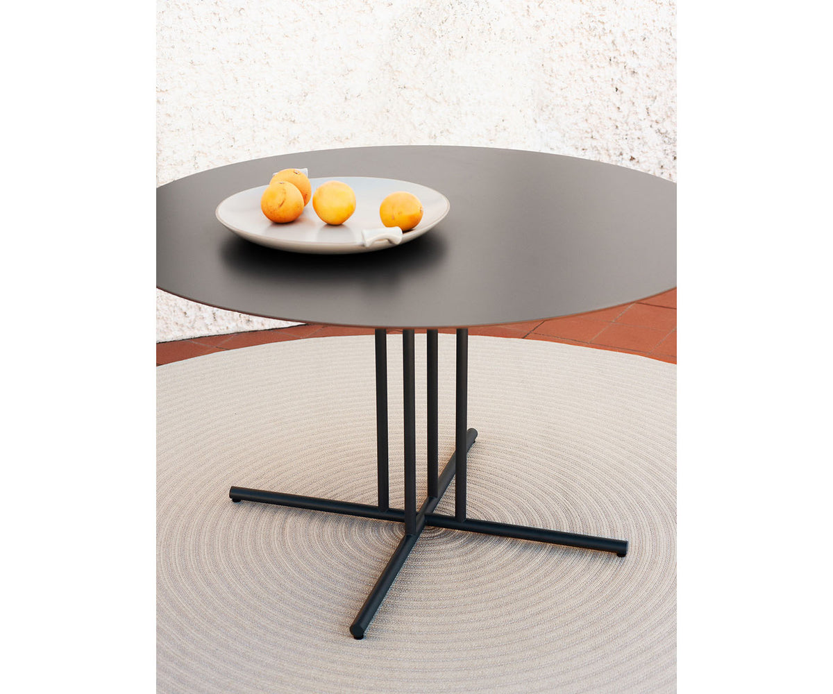 Sleek Graphic Outdoor Round Dining Table by Potocco | Casa Design Group