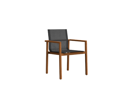 Modern Greenwich Outdoor Batyline Teak Dining Armchair by Danao | Casa Design Group