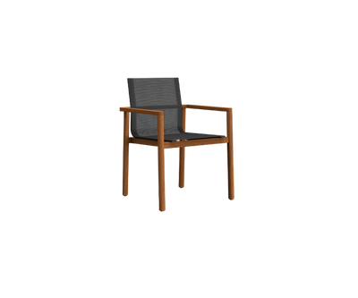 Modern Greenwich Outdoor Batyline Teak Dining Armchair by Danao | Casa Design Group