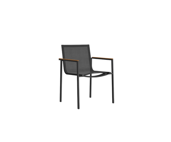 Contemporary Greenwich Outdoor Stackable Aluminium Batyline Dining Armchair by Danao | Casa Design 