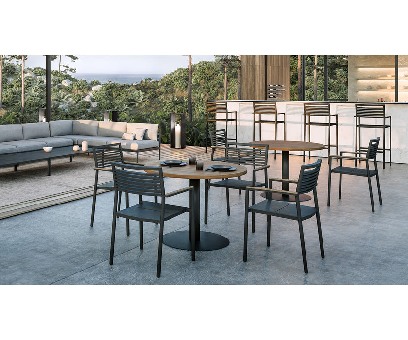 Contemporary Greenwich Outdoor Stackable Dining Armchair by Danao | Casa Design Group