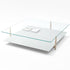 Modern Harvey Square Side Table by Paola Lenti Crafted with Wood and Glass Elements Casa Design Group