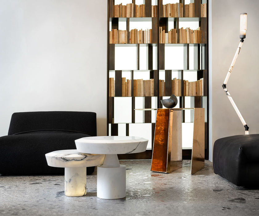 High End He-She Side Table by Henge Casa Design Group