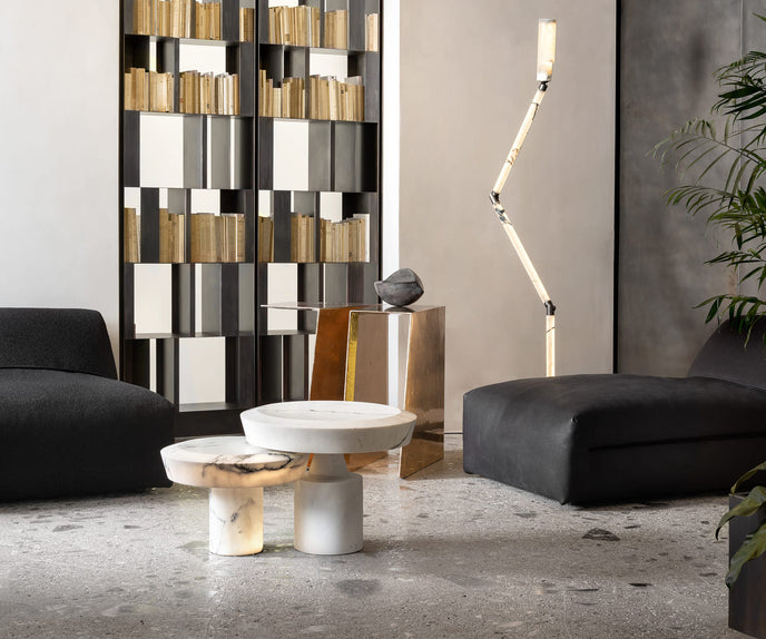 High End He-She Side Table by Henge Casa Design Group