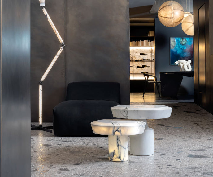 High End He-She Side Table by Henge Casa Design Group