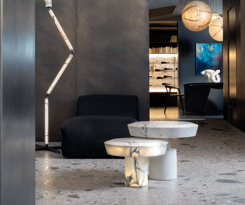 High End He-She Side Table by Henge Casa Design Group