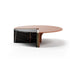 Helena Coffee Table by Capital with a lacquered round top, marble insert, and metallic accents.