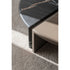 Helena Coffee Table by Capital with a lacquered round top, marble insert, and metallic accents.