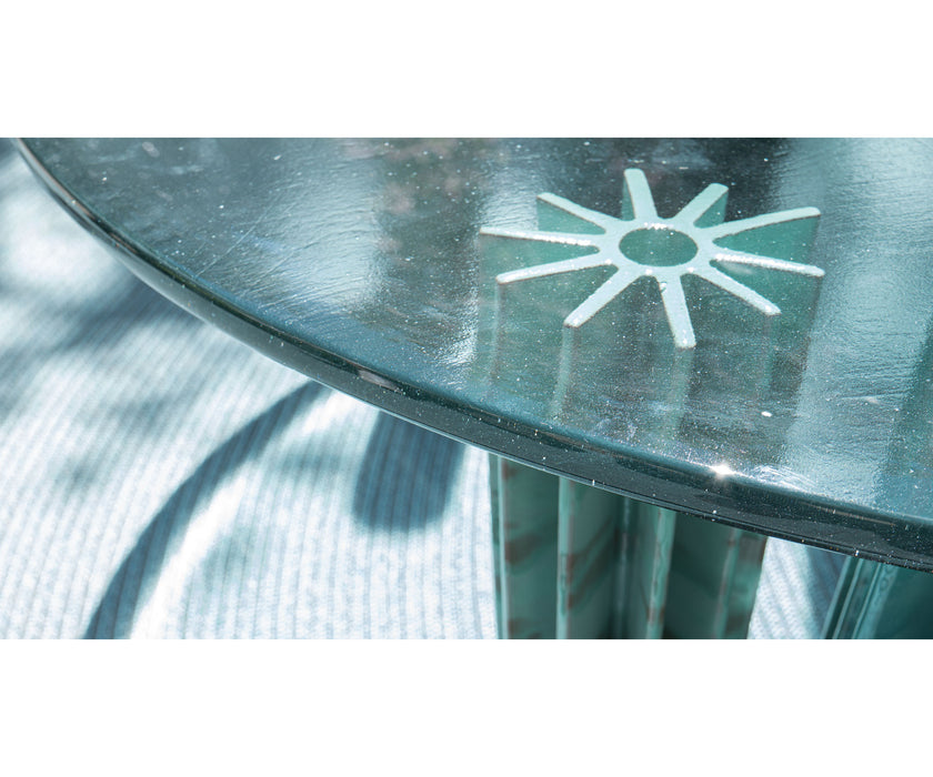 Contemporary Helico Outdoor Coffee Table by Paola Lenti Combining Majolica and Glass for a Sophisticated Design Casa Design Group