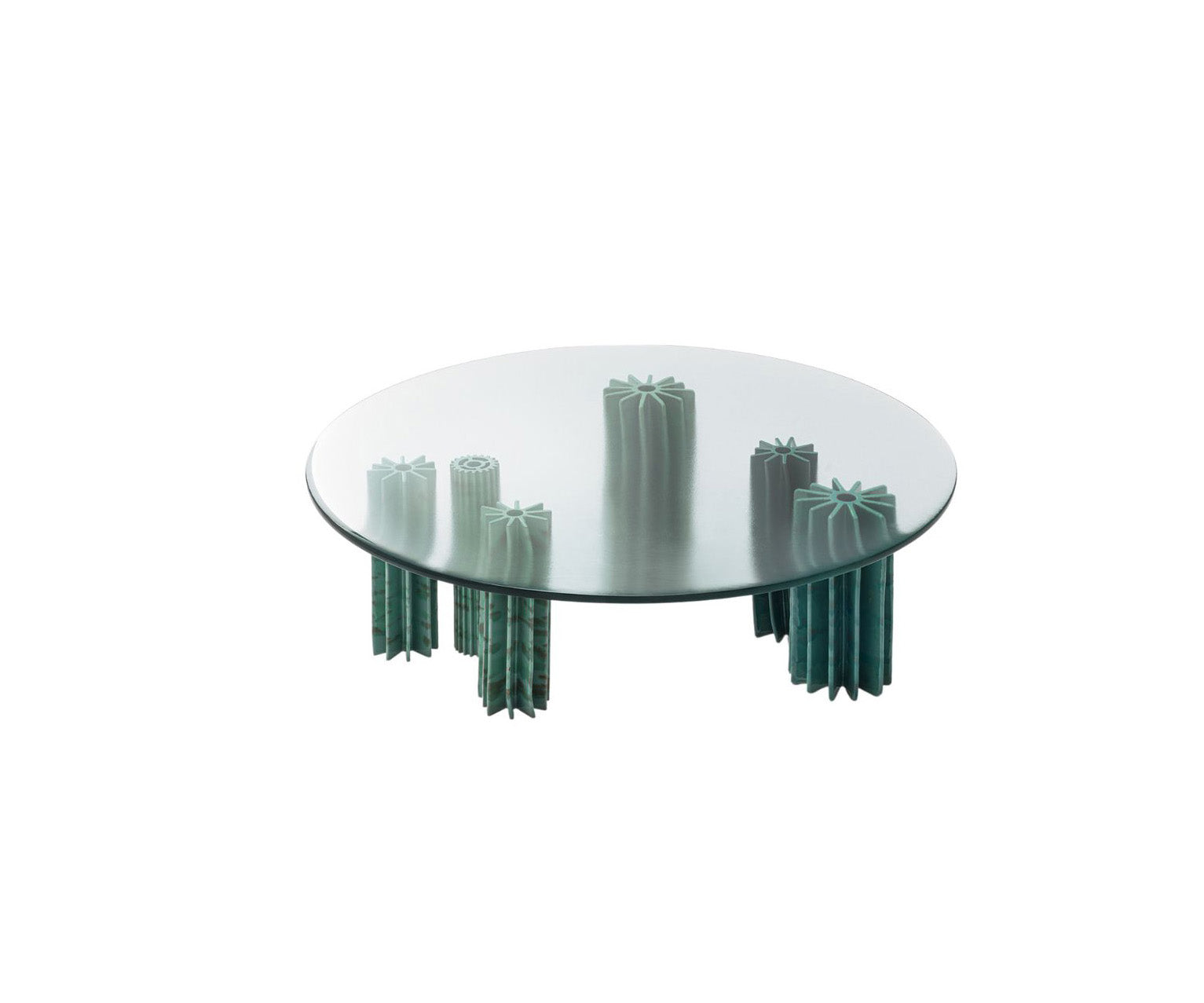 Contemporary Helico Outdoor Coffee Table by Paola Lenti Combining Majolica and Glass for a Sophisticated Design Casa Design Group