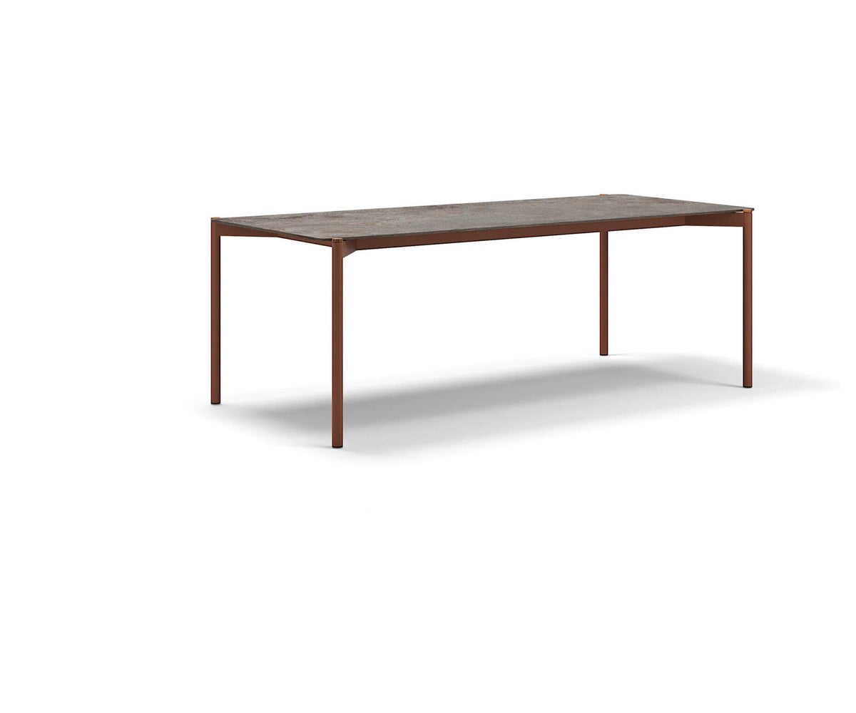 Modern Heritage Outdoor Dining Table with Teak Details Casa Design Group