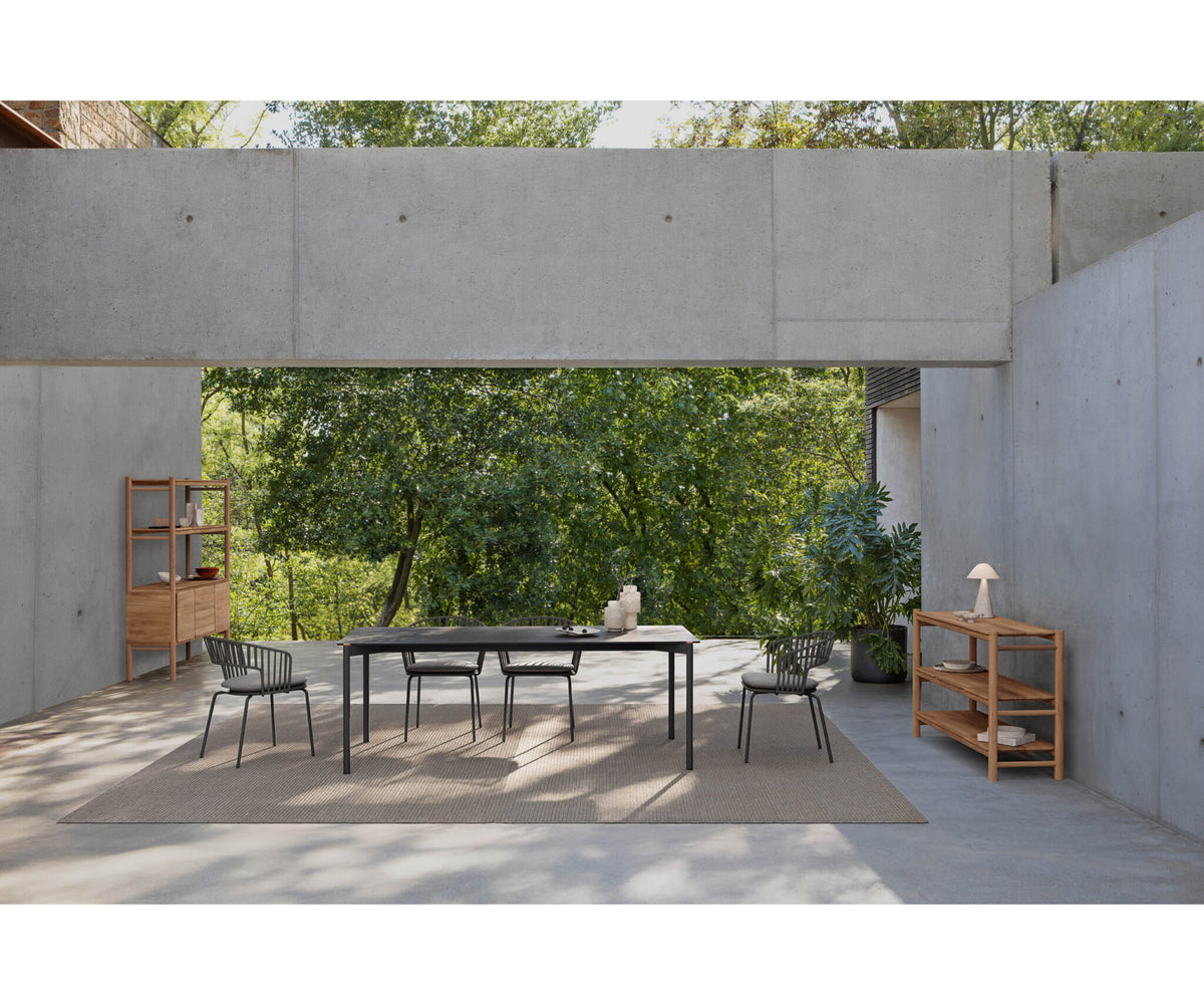 Modern Heritage Outdoor Dining Table with Teak Details Casa Design Group