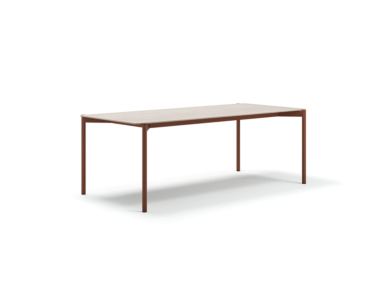 Modern Heritage Outdoor Dining Table with Teak Details Casa Design Group