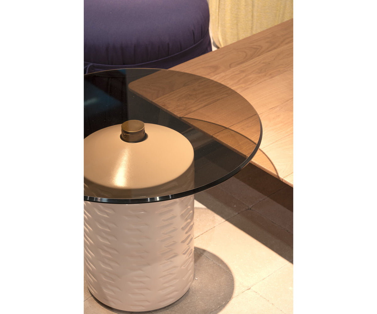 Luxury Hishi Round Outdoor Side Table by Potocco | Modern Geometric Design | Casa Design Group