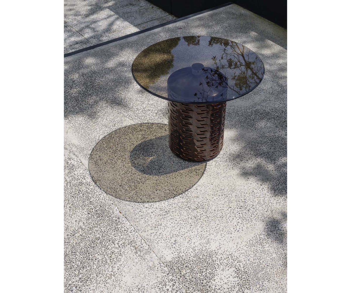 Luxury Hishi Round Outdoor Side Table by Potocco | Modern Geometric Design | Casa Design Group