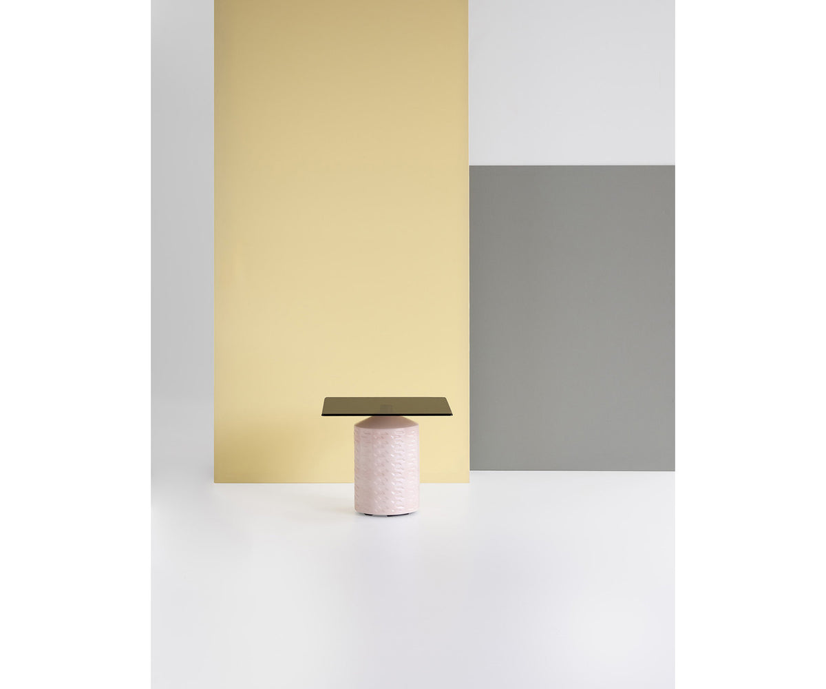 Luxury Hishi Square Outdoor Side Table by Potocco | Geometric Ceramic Base | Casa Design Group