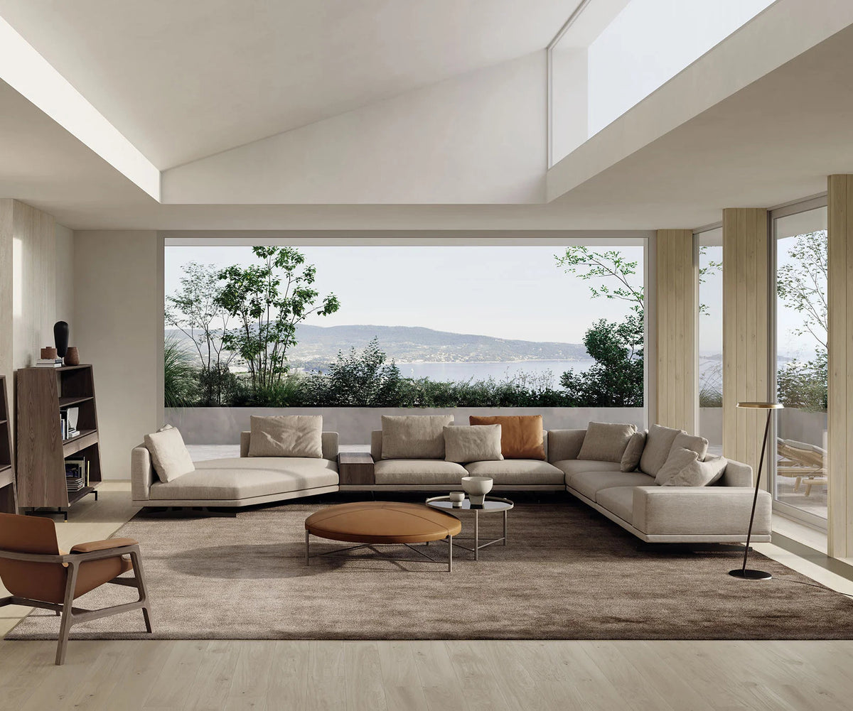 Horizon Sectional Sofa by Frigerio modular designer sectional with deep seating and contemporary Italian design | Casa Design Group