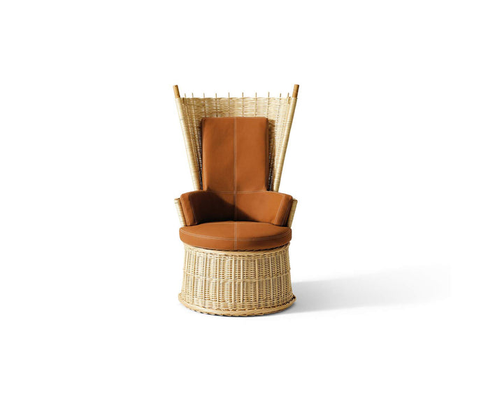 Hotte Lounge Chair by Cassina designed by Philippe Starck with a sculptural high back and upholstered seat.