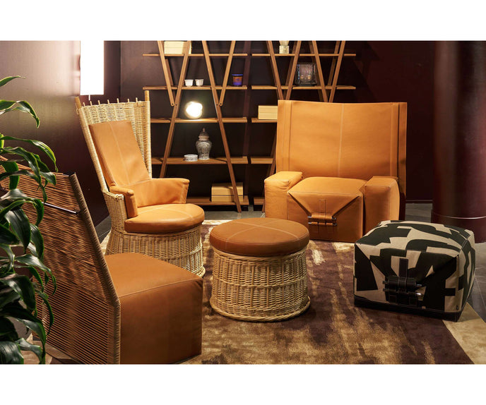 Hotte Lounge Chair by Cassina designed by Philippe Starck with a sculptural high back and upholstered seat.