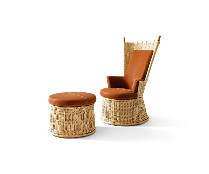 Hotte Lounge Chair by Cassina designed by Philippe Starck with a sculptural high back and upholstered seat.