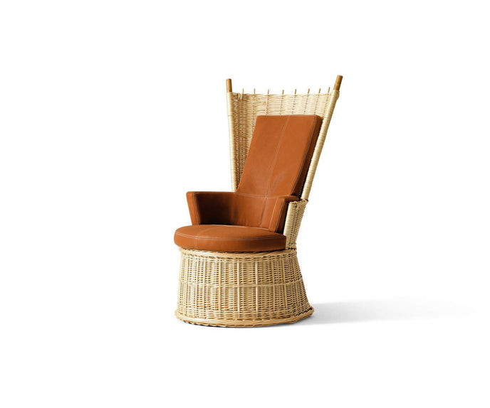 Hotte Lounge Chair by Cassina designed by Philippe Starck with a sculptural high back and upholstered seat.