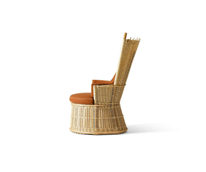 Hotte Lounge Chair by Cassina designed by Philippe Starck with a sculptural high back and upholstered seat.
