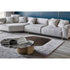Incanto marble and metal coffee table by Rugiano with overlapping organic tops and a cylindrical base.
