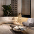 Incanto marble and metal coffee table by Rugiano with overlapping organic tops and a cylindrical base.