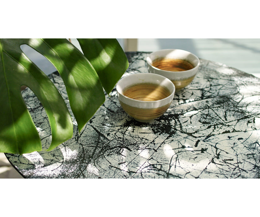 Luxury Ivy Side Table by Paola Lenti Decorated with Unique Enamel Elementsv Casa Design Group