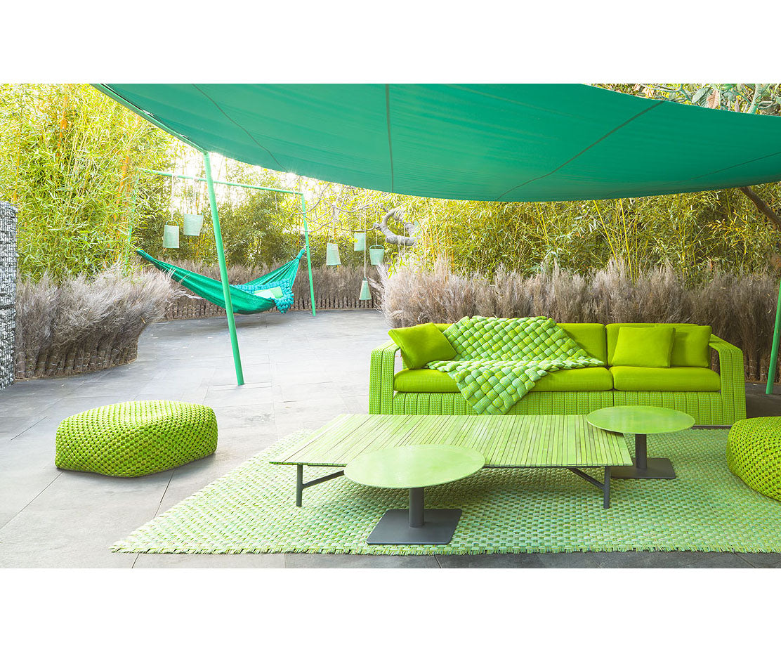 Handwoven Jali Outdoor Rug by Paola Lenti with a Stylish Fringe Edge Casa Design Group