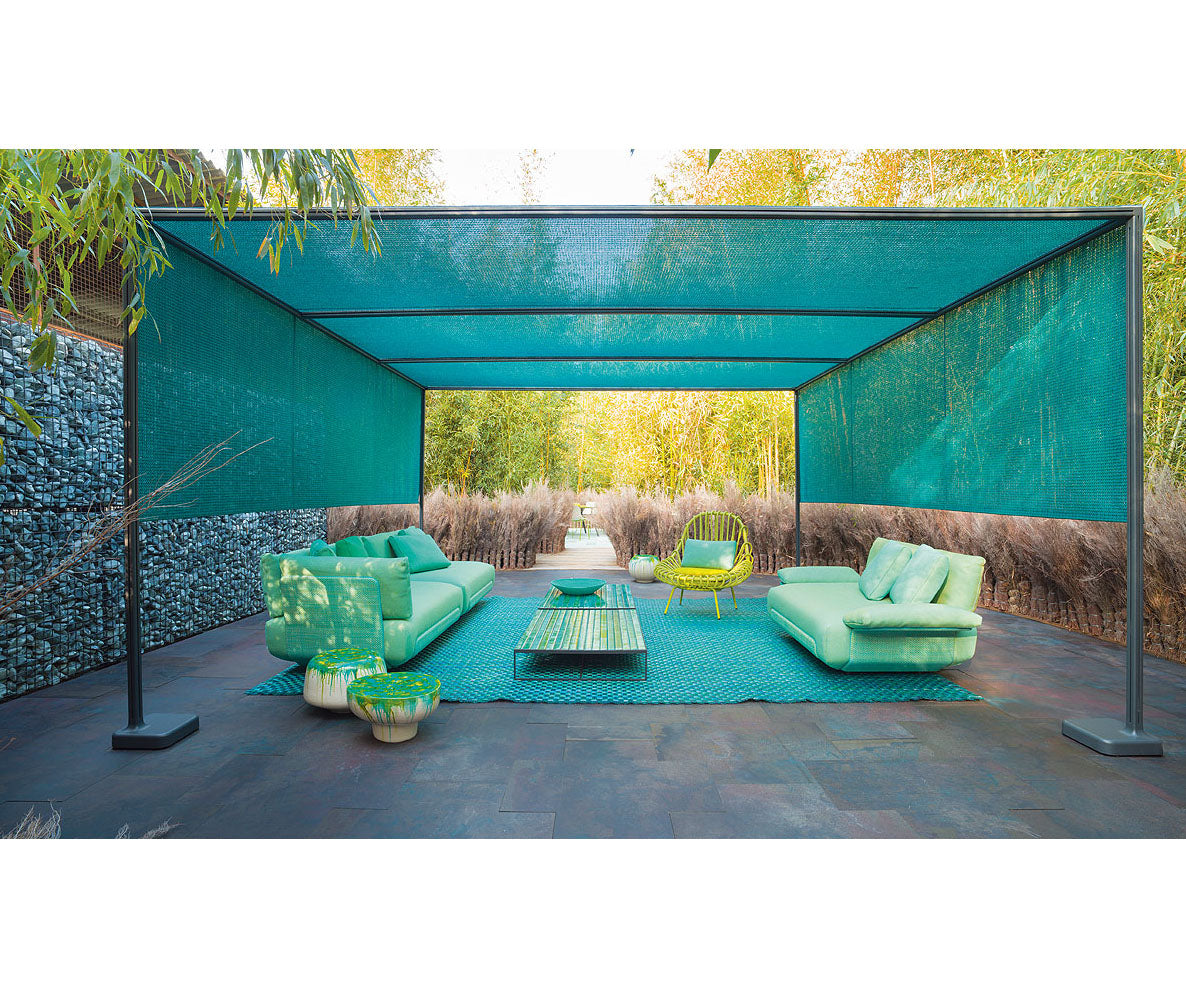 Handwoven Jali Outdoor Rug by Paola Lenti with a Stylish Fringe Edge Casa Design Group