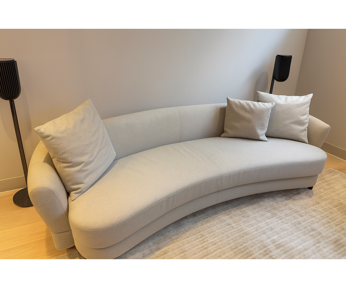 High-End Jeff Curved Sofa 2 by Marelli for Home or Contract Interiors Casa Design Group