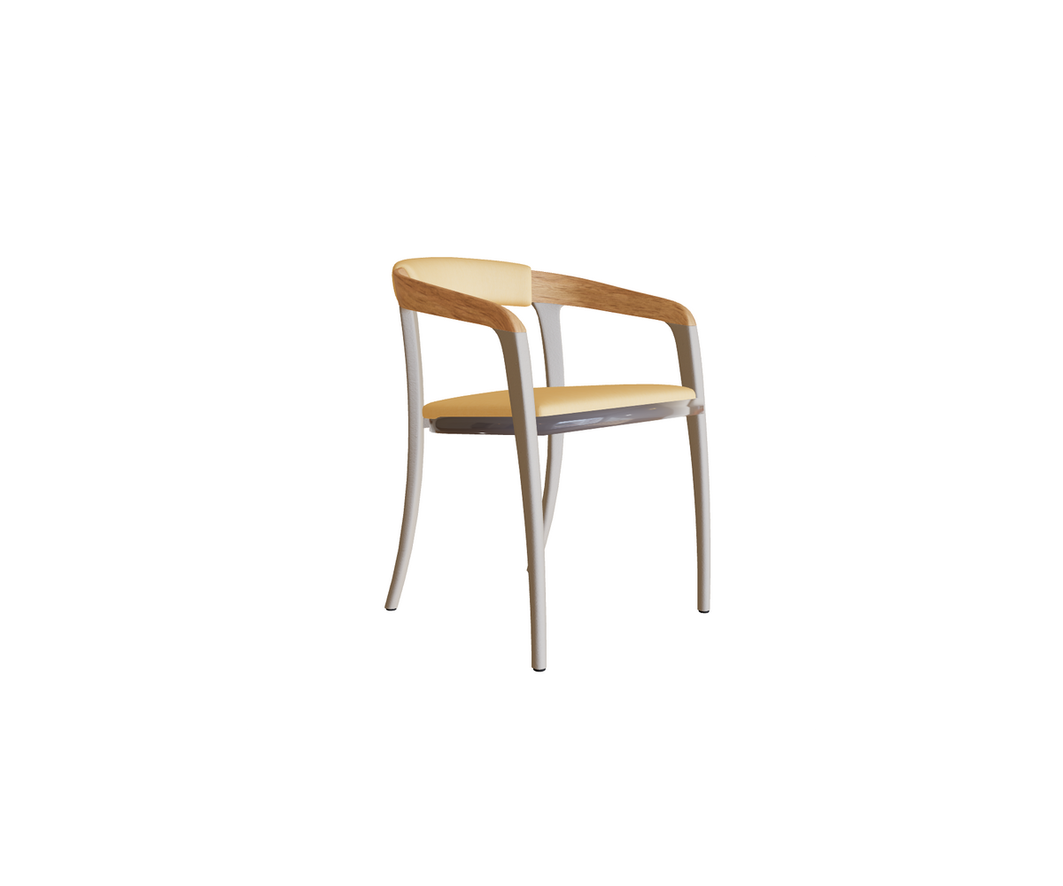 Stylish Teak and Aluminum with Olefin Fiber Jive Outdoor Dining Armchair by Royal Botania Casa Design Group