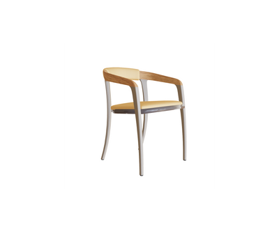 Stylish Teak and Aluminum with Olefin Fiber Jive Outdoor Dining Armchair by Royal Botania Casa Design Group