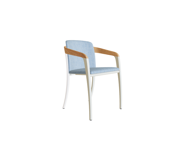 Elegant Teak and Aluminum Jive Outdoor Dining Armchair by Royal Botania Casa Design Group
