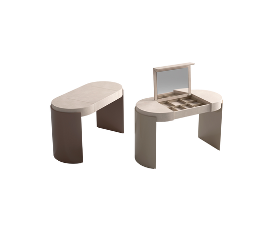 Jules Vanity with Concealed Mirror and Leather Top by CPRN Homood | Casa Design Group